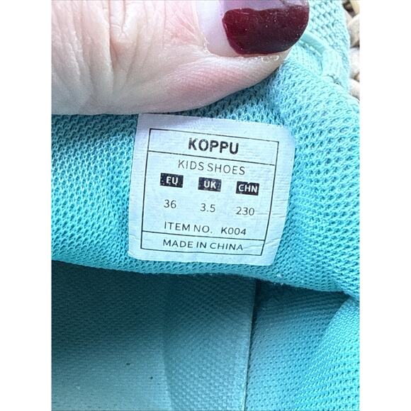 koppu Unisex Non-Slip 4.5 US Sneaker Little Big Kids Teal 36 EU 3.5 UK K004 - Picture 8 of 13